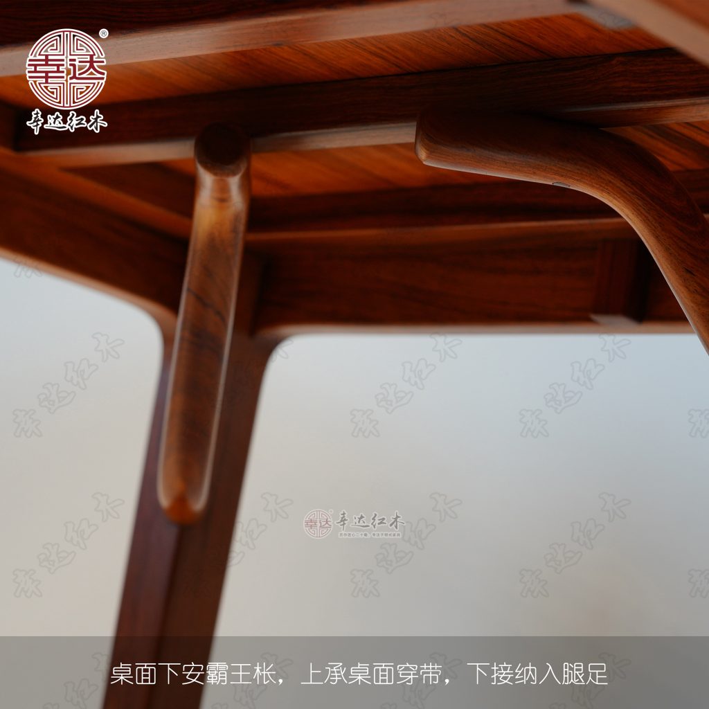 四面平马蹄足霸王枨画桌 - 幸达红木家具 - 幸达红木家具